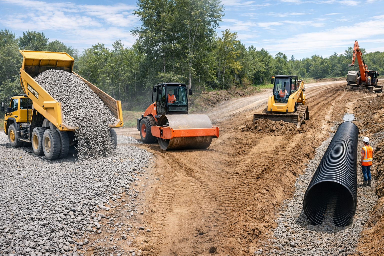Site Clearing & Preparation work in progress on a rural Southeast Alabama property