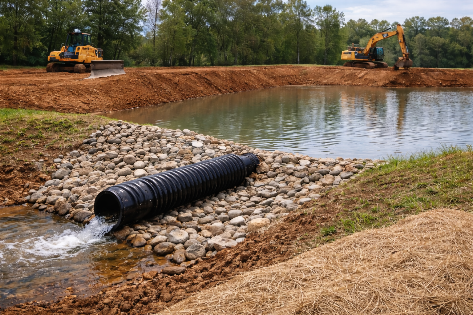 Pond Construction work in progress on a rural Southeast Alabama property